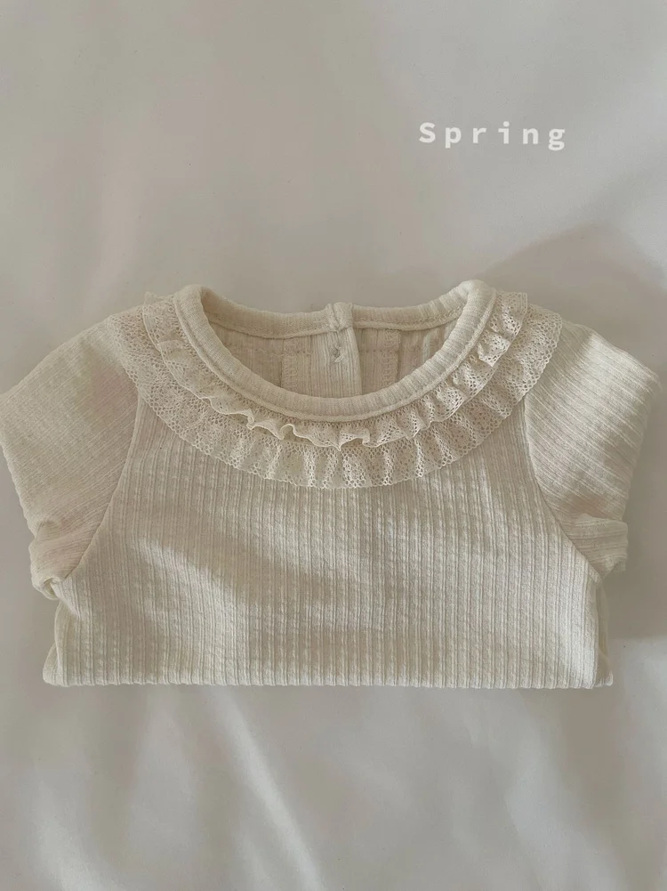 【73-90】ロンパース or トップス フリルレース 可愛い ベビー服 - 画像 (6)