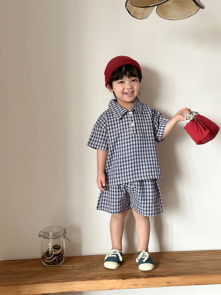 【80-150】キッズ チェク柄 セットアップ or ワンピース - 画像 (7)