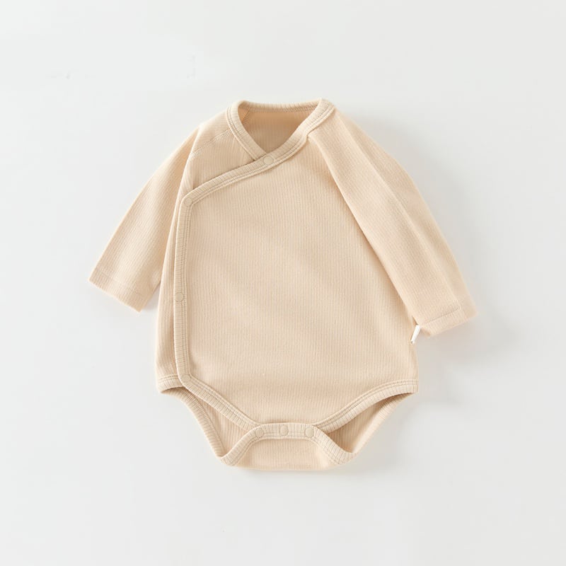 【66-90】ロンパース 無地 リブ シンプル 着心地良い ベビー服 - 画像 (4)