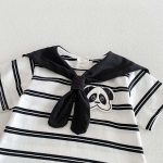 【66-90】オールインワン パンダ ボーダー 可愛い ベビー服 - 画像 (9)