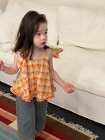 【90-140】キャミソール or デニムパンツ 女の子 チェック柄 - 画像 (2)