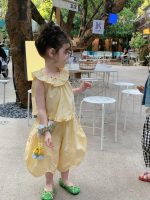 【90-140】セットアップ 女の子 フリル襟 トップス＆パンツ - 画像 (6)