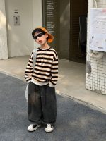 【90-160】長袖 Tシャツ 男の子 すっきり 韓国風 かっこいい 着せやすい トップス