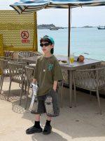 【90-160】半袖 Tシャツ 男の子 肌触り良い リラックス 着せやすい ルーズ トップス - 画像 (6)