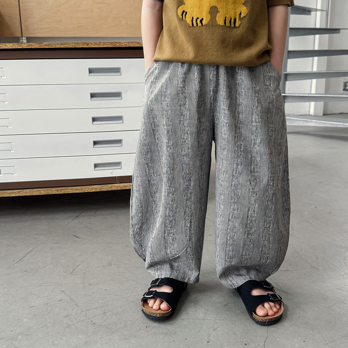 O1CN013lUWRt1P8A3yNDEoe_3646241795-0-cib.jpg 【90-150】ロングパンツ 男の子 細ボーダー 薄手 ゆったり カジュアル パンツ - 画像 (1)