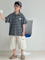 【90-160】半袖Tシャツ 男の子 ボーダー柄 お出かけに - 画像 (2)