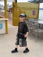 【90-160】半袖 Tシャツ 男の子 ヒョウ柄 トレンド感 合わせやすい トップス