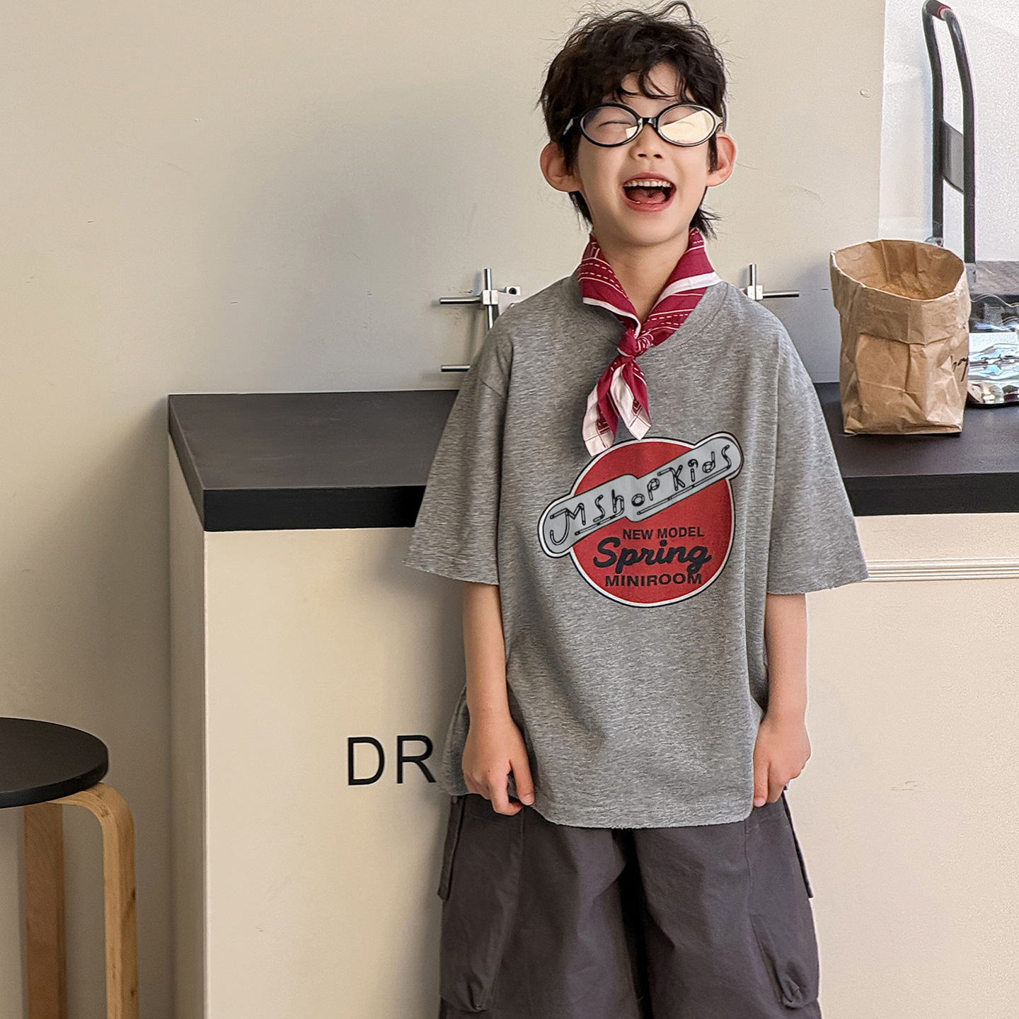 O1CN017XwNV51IH8W1CZcio_2215116460867-0-cib.jpg 【90-160】半袖 Tシャツ 男の子 ストリート風 ポップデザイン - 画像 (1)