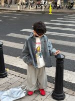 【100-160】アウター 男の子 デニム素材 ストリート 合わせやすい トップス - 画像 (6)