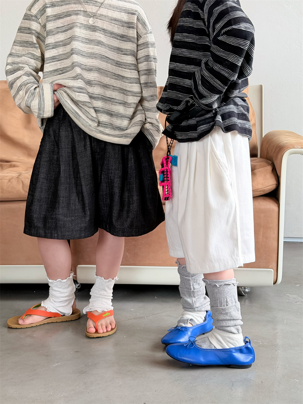 【90-150】デニムハーフパンツ 男女兼用 五分丈 ゆったり カジュアル 韓国風 子供服 - 画像 (10)