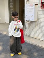 【90-160】長袖 Tシャツ 男の子 合わせやすい トレンド感 ラフ トップス - 画像 (3)