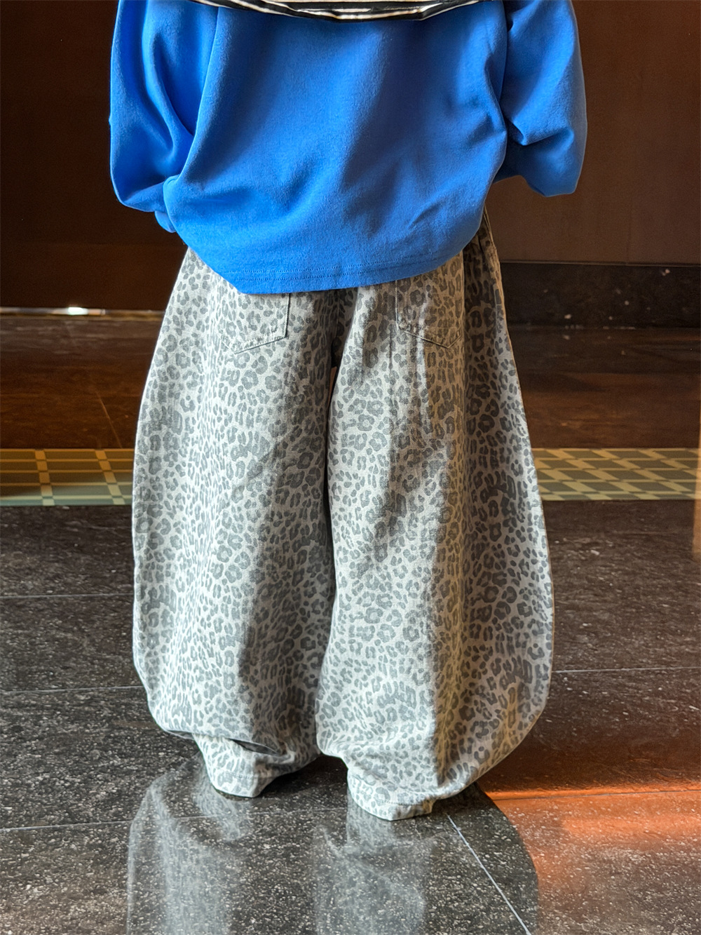 【90-150】レオパード柄パンツ キッズ 男女兼用 ゆったり カジュアル 子供服 - 画像 (5)