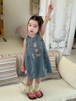 【90-140】ワンピース 女の子 デニム カートゥーン - 画像 (5)