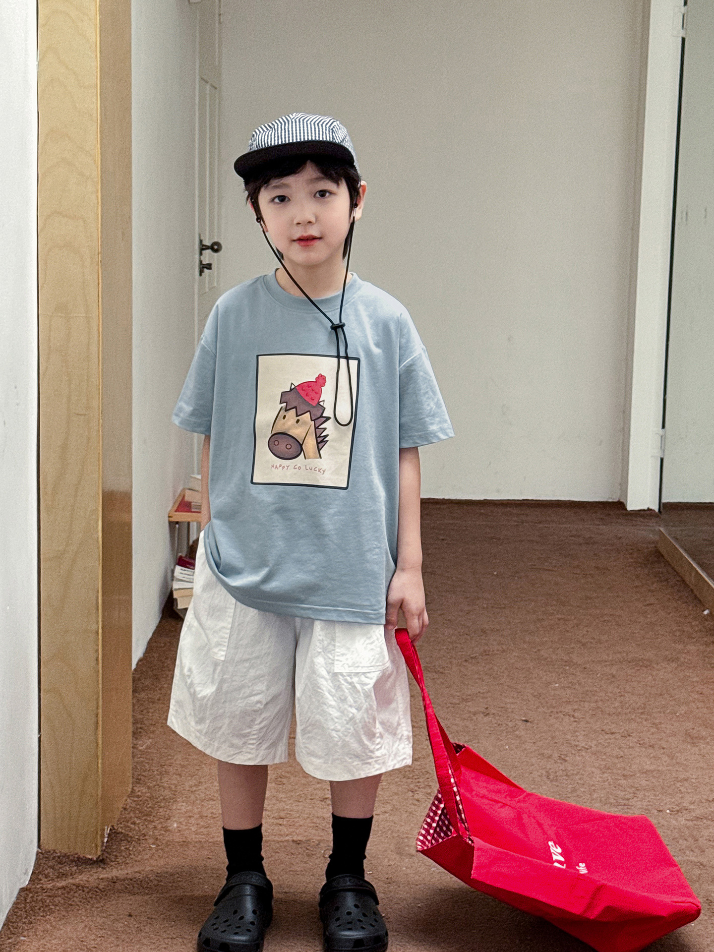 【90-150】半袖Tシャツ 男の子 馬プリント クルーネック カジュアル トップス 子供服 - 画像 (5)