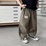 【90-150】ロングパンツ 男の子 アウトドア風 タグデザイン 軽量 薄手 カジュアル パンツ - 画像 (4)