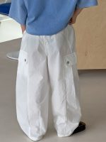 【90-160】パンツ 男の子 ボタンフライ カーゴパンツ ゆったり - 画像 (4)