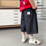 【90-150】デニムショートパンツ 男の子 バックポケット ゆったり カジュアル 子供服 - 画像 (5)