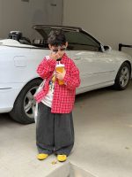 【90-160】シャツ 男の子 チェック柄 肌触りいい 合わせやすい トップス - 画像 (3)
