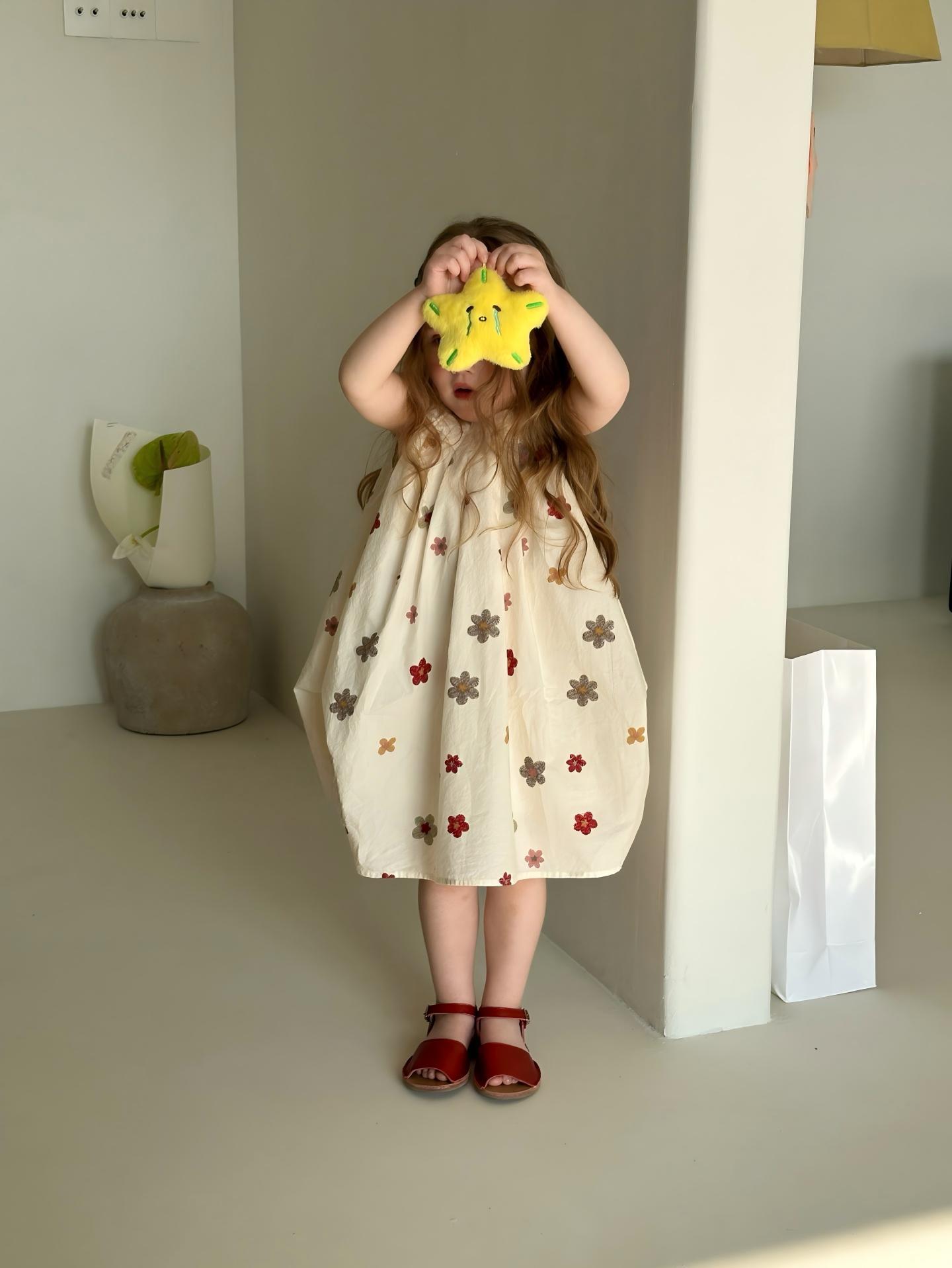 【90-140】ワンピース 女の子 花柄 ノースリーブ お出かけに - 画像 (3)