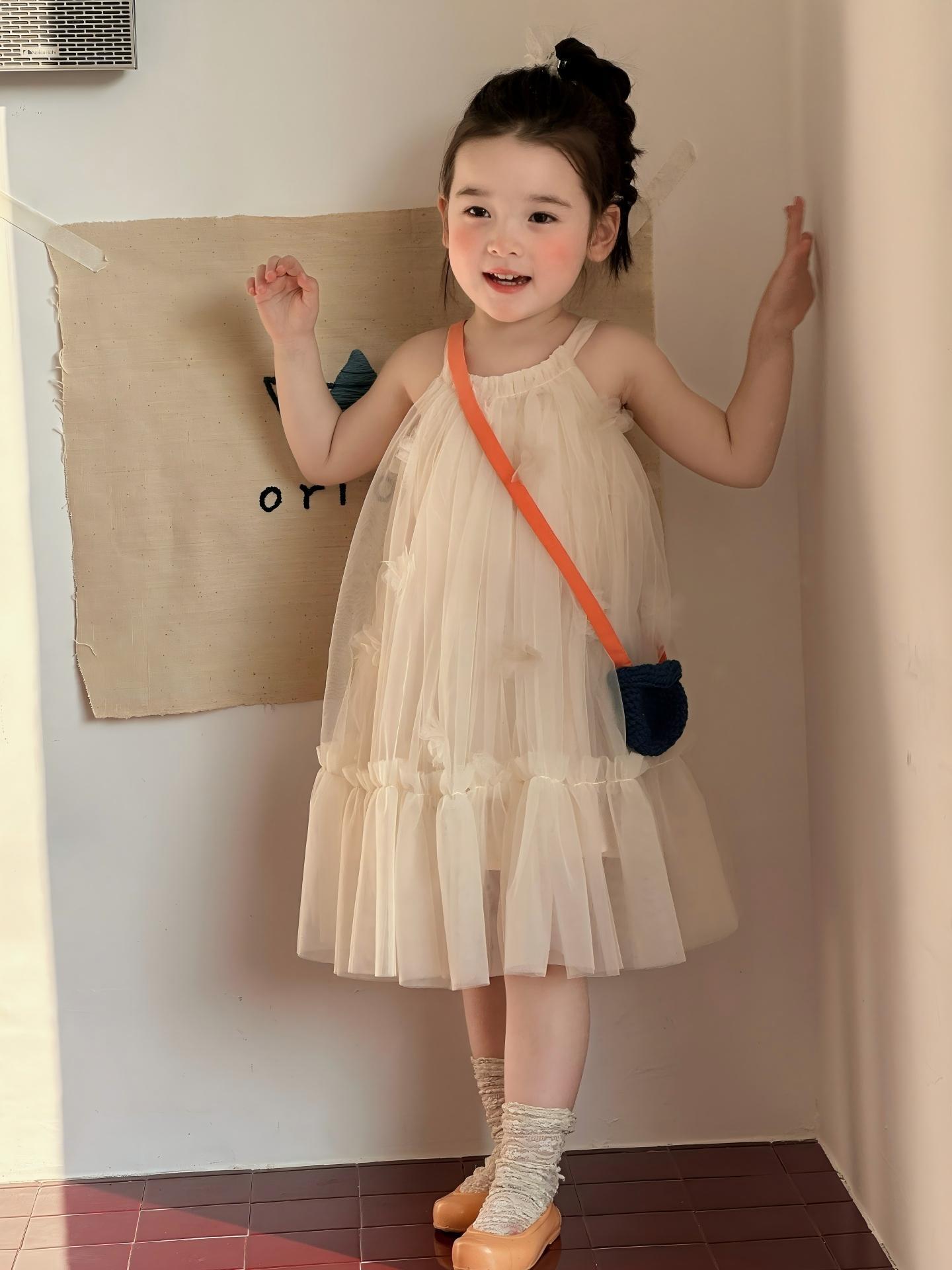 【90-150cm】ワンピース 女の子 おしゃれ ノースリーブ チュール