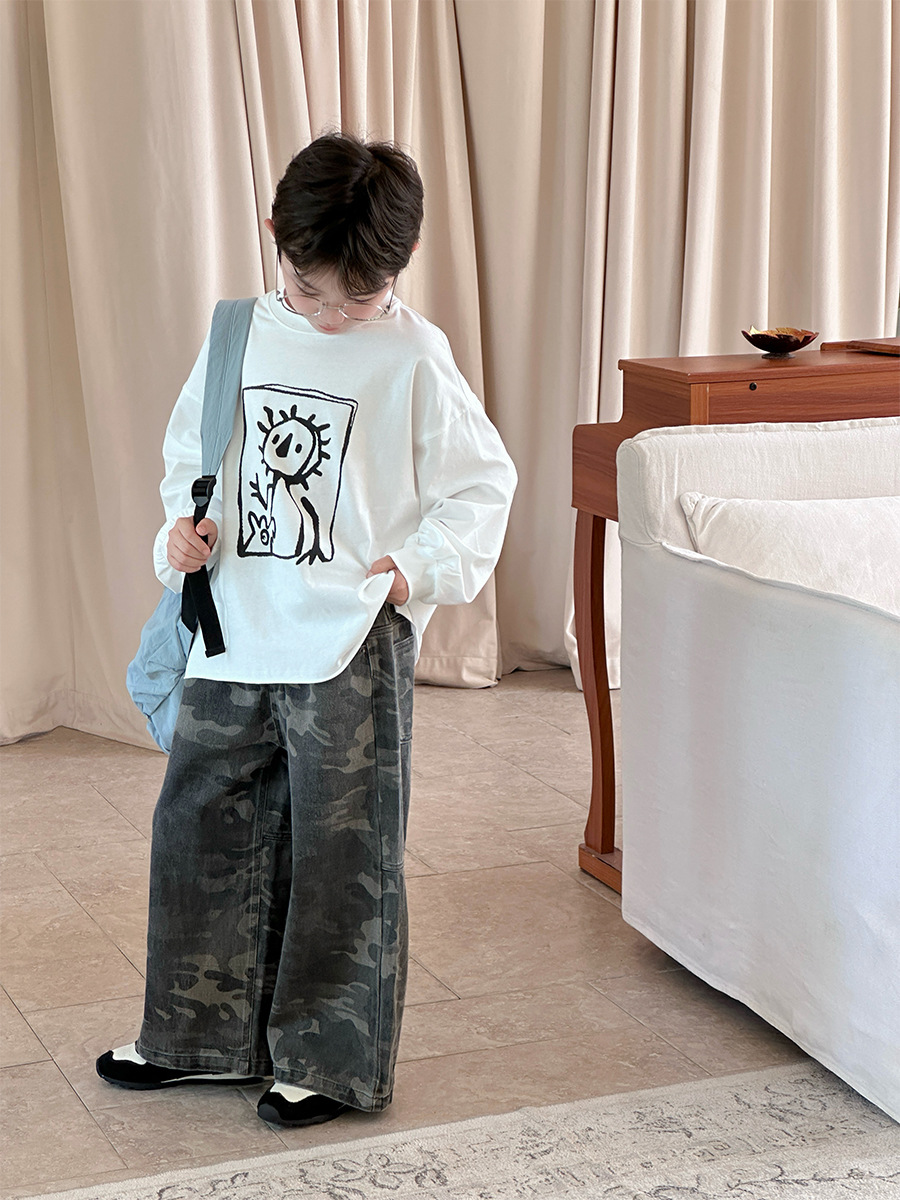 【90-150】Tシャツ ルーズ トレンド コットン 長袖 トップス - 画像 (6)