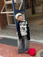 【90-160】長袖 Tシャツ 男の子 合わせやすい カジュアル ストレート トップス - 画像 (4)