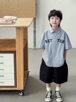 【90-150】シャツ 男の子 襟付き 半袖 ロゴ刺繍 カレッジ風 カジュアル トップス - 画像 (4)