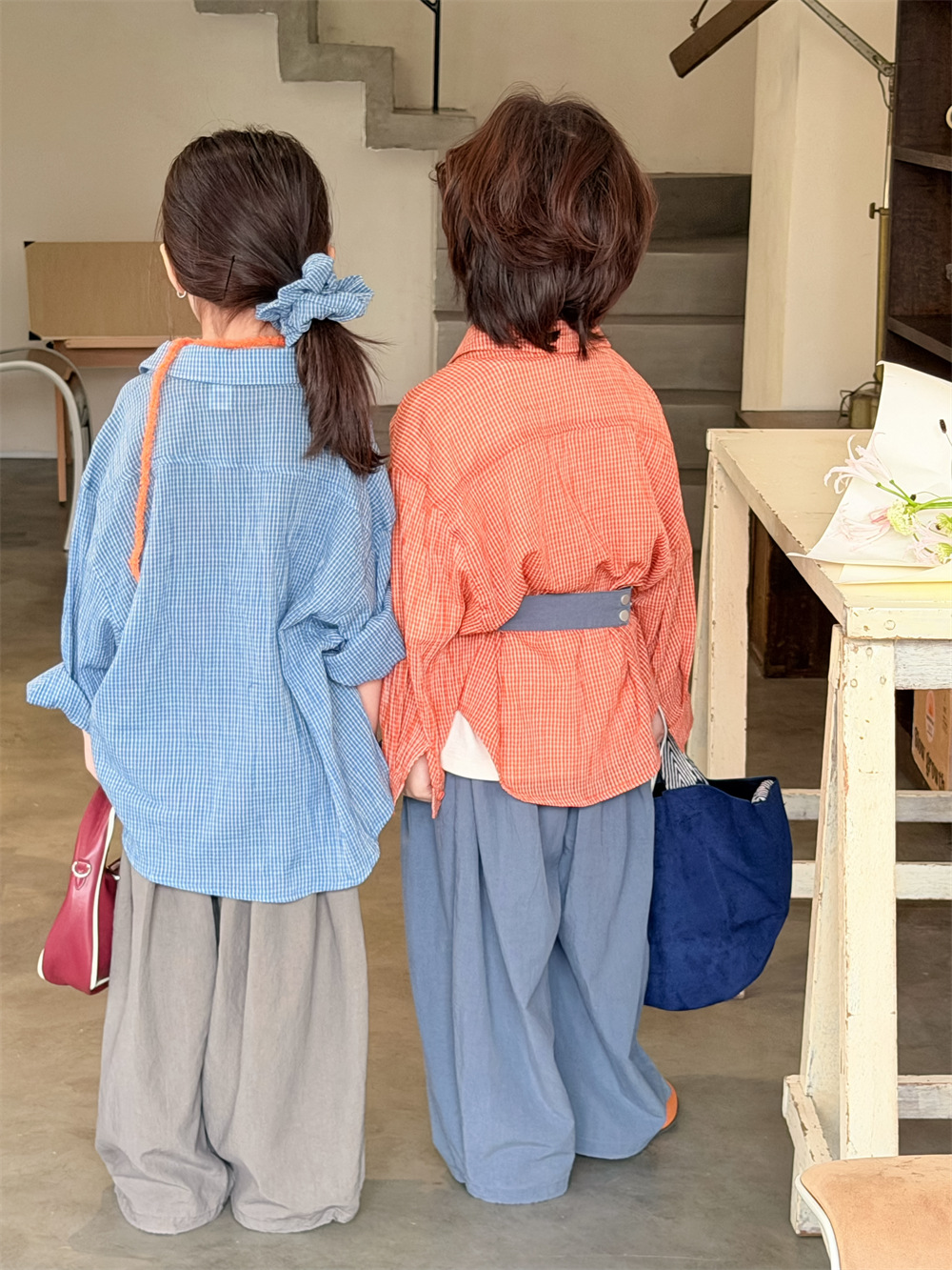 【90-150】チェックシャツ キッズ 男女兼用 襟付き 前開き カジュアルシャツ - 画像 (6)