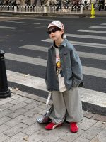 【100-160】アウター 男の子 デニム素材 ストリート 合わせやすい トップス
