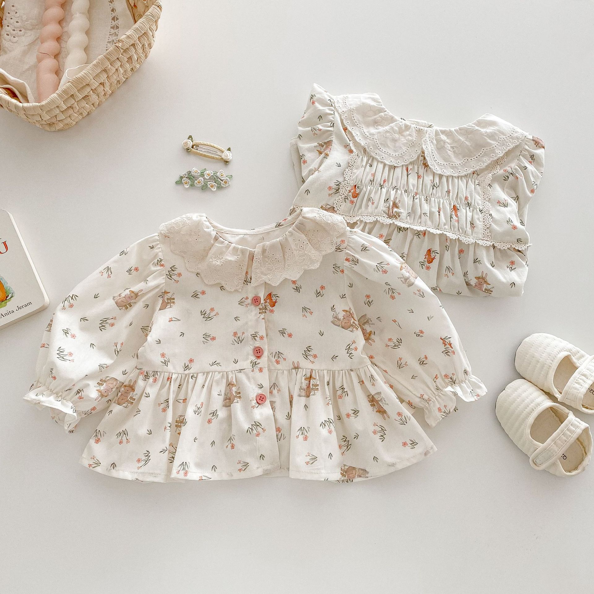 【73-120】トップス&ワンピース&パンツ 花柄 肌触り良い - 画像 (3)