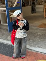 【90-160】長袖 Tシャツ 男の子 合わせやすい カジュアル ストレート トップス - 画像 (5)