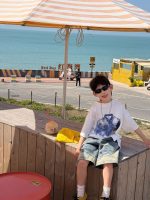 【90-160】半袖 Tシャツ 男の子 普段使い カジュアル 柔らか ゆったり トップス - 画像 (4)