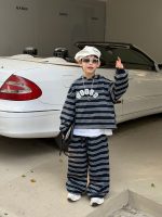 【90-160】セットアップ 男の子 ボーダー柄 こなれ感 おしゃれ パーカー&パンツ - 画像 (5)