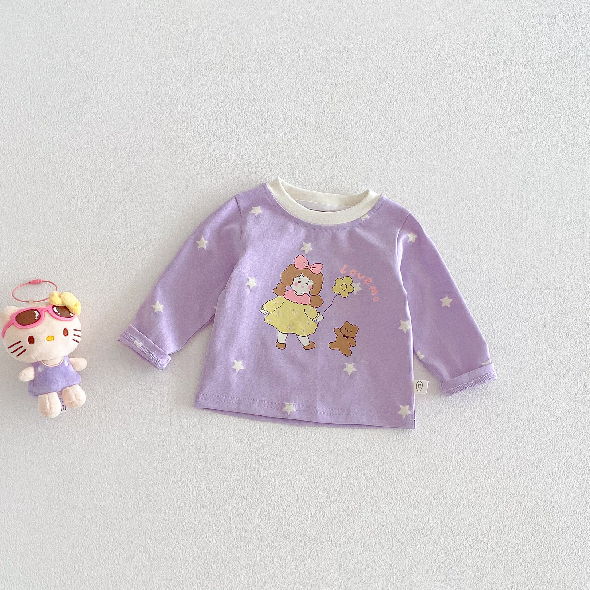 【73-120】長袖Tシャツ 女の子 カートゥーン 快適な着心地 - 画像 (10)