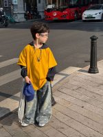 【90-160】長袖 Tシャツ 男の子 合わせやすい ストレート カッコイイ トップス