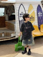 【90-160】半袖 Tシャツ 男の子 ゆったり 着せやすい リラックス クール トップス - 画像 (5)