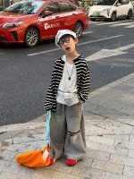 【90-160】アウター 男の子 ボーダー 柔らかい デイリー 合わせやすい トップス - 画像 (2)
