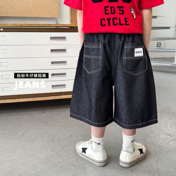 【90-150cm】デニムショートパンツ 男の子 バックポケット ゆったり カジュアル 子供服