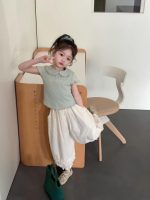 【90-150】Ｔシャツ or パンツ 女の子 丸襟 ナチュラル