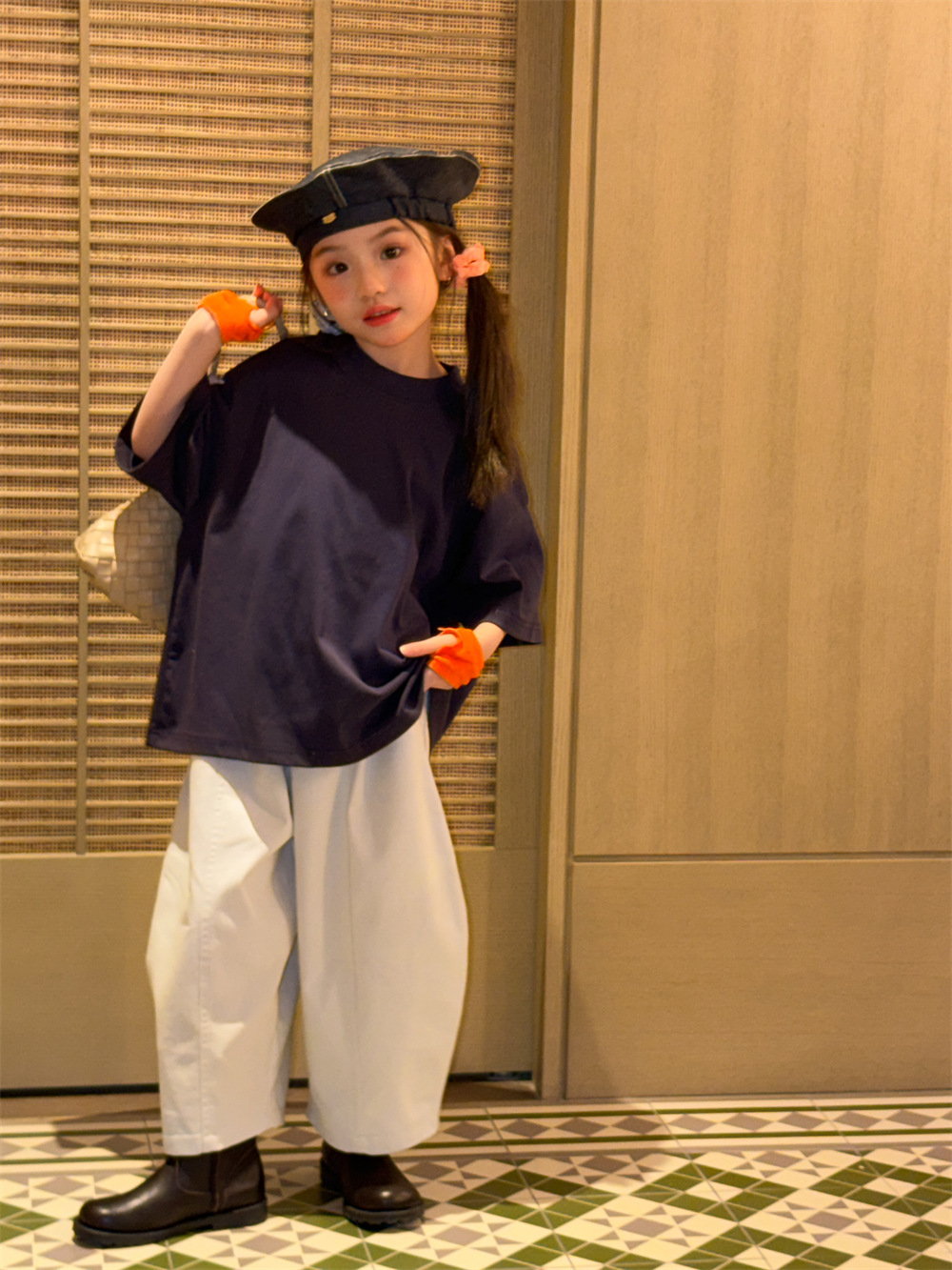 【90-150】Tシャツ 半袖 キッズ バックプリント 男女兼用 ゆったり カジュアル トップス 子供服 - 画像 (7)