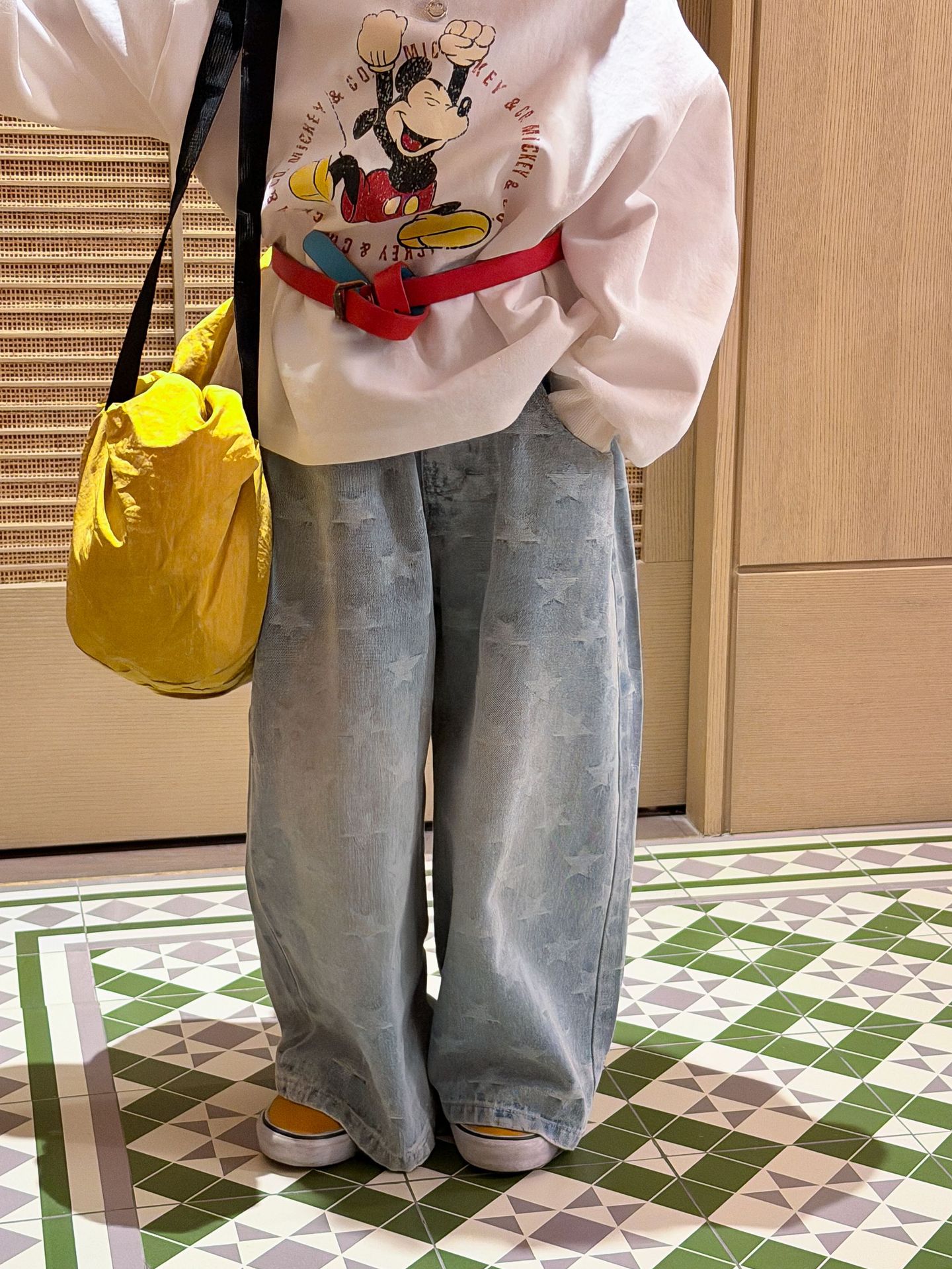 【90-150】デニムパンツ キッズ 星柄 男女兼用 子供服 おしゃれ ストレートデニム カジュアルパンツ - 画像 (3)