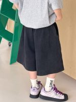 【90-160】ショートパンツ 男の子 無地 ウォッシュド - 画像 (6)