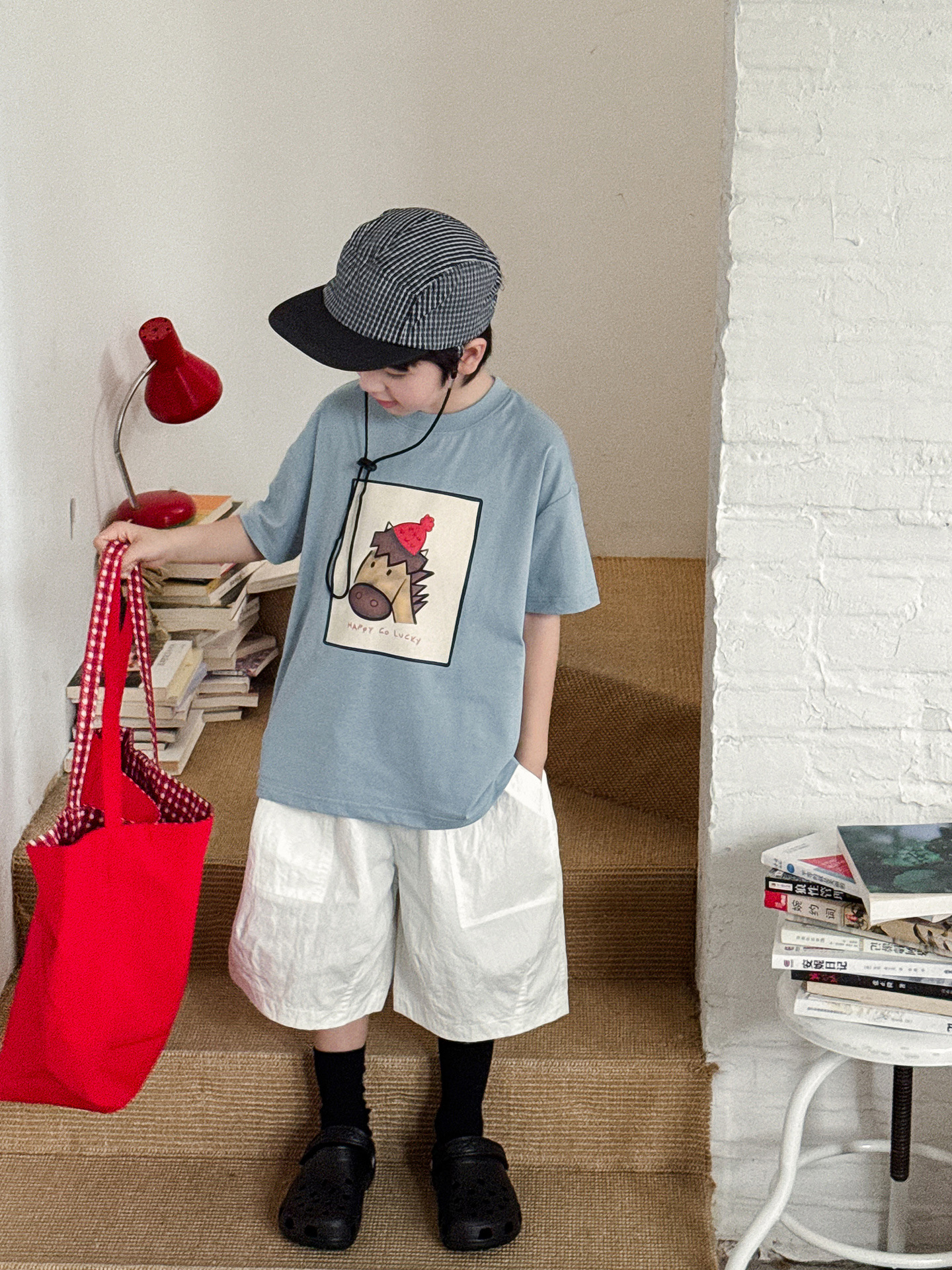 【90-150】半袖Tシャツ 男の子 馬プリント クルーネック カジュアル トップス 子供服 - 画像 (3)