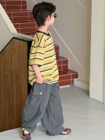【90-160】半袖 トップスTシャツ 男の子 ボーダー柄 クール - 画像 (3)