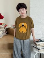 【90-150】半袖Tシャツ 男の子 アニマルデザイン クルーネック ニット風 カジュアル トップス - 画像 (4)
