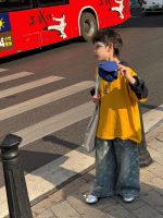 【90-160】長袖 Tシャツ 男の子 合わせやすい ストレート カッコイイ トップス - 画像 (6)