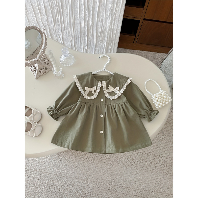 【73-120】ワンピース 女の子 レトロ 上品 ドールカラー - 画像 (4)