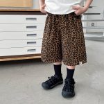 【90-150】ショートパンツ 男の子 レオパード柄 タグ付き ゆったり カジュアル ボトムス