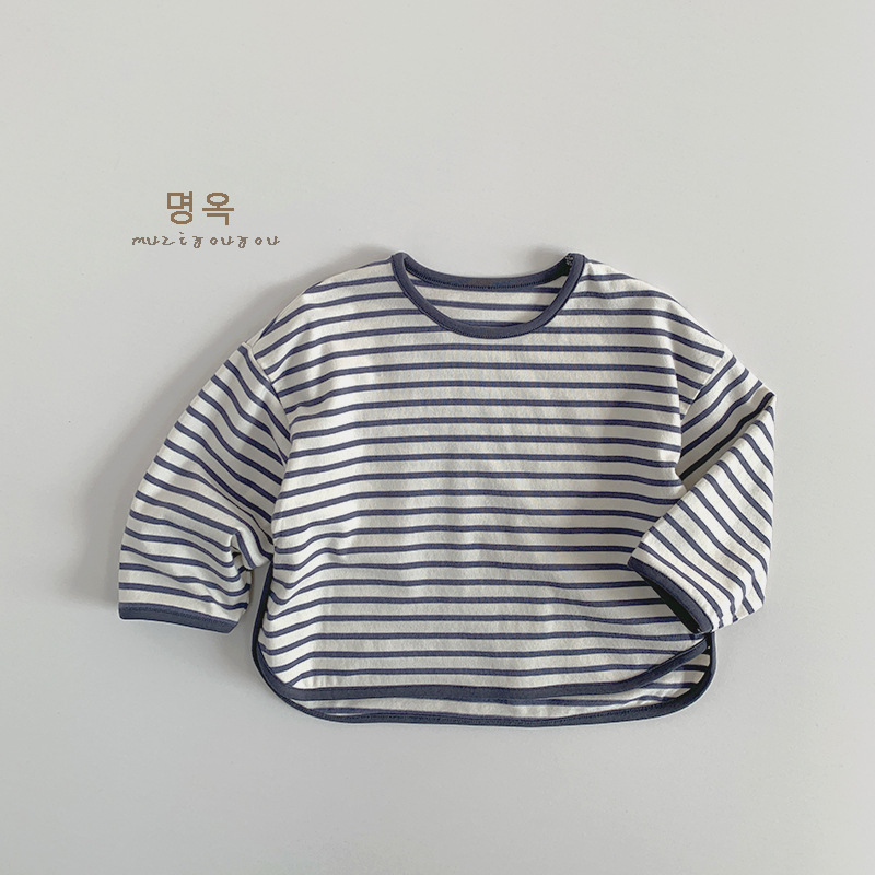 【80-130】長袖Tシャツ キッズ ボーダー柄 やわらか素材 - 画像 (8)