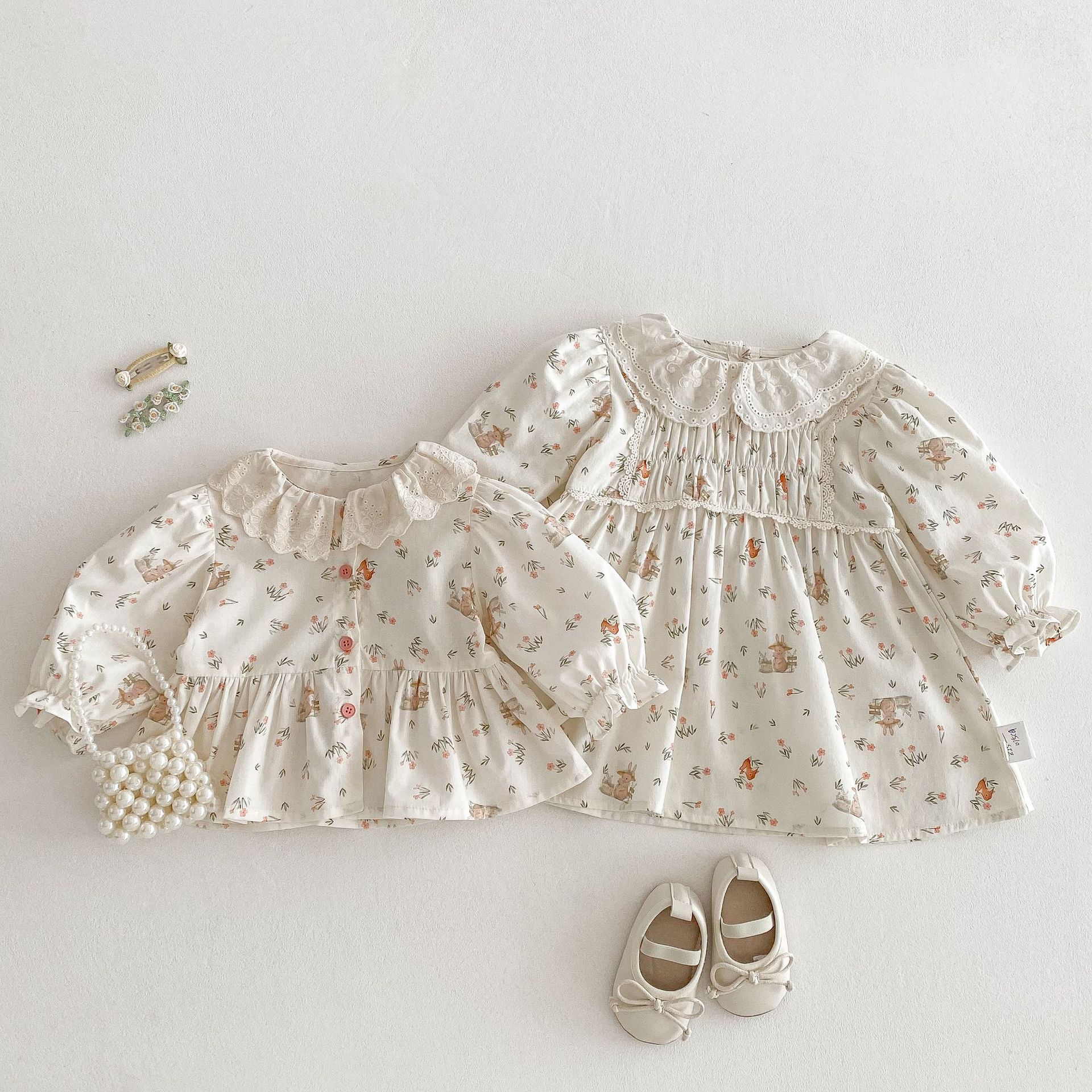 【73-120】トップス&ワンピース&パンツ 花柄 肌触り良い - 画像 (4)
